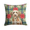 Lagotto Romagnolo Christmas Poinsettias Throw Pillow 18" x 18" product image at NuMercy