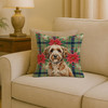 Lagotto Romagnolo Christmas Poinsettias Throw Pillow 18" x 18" product image at NuMercy 2
