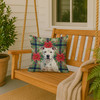 White American Staffordshire Terrier Christmas Poinsettias Throw Pillow 18" x 18" product image at NuMercy 3
