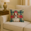 Welsh Springer Spaniel Christmas Poinsettias Throw Pillow 18" x 18" product image at NuMercy 2