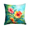 Hawaii Hawaiian Hibiscus in Watercolor Throw Pillow 18" x 18" DAC1641 product image at NuMercy