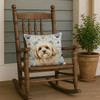 Cream Lhasa Apso Coastal Sea Glass Throw Pillow 18" x 18" product image at NuMercy 4