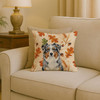 Blue Merle Australian Shepherd Heirloom Fall Throw Pillow 18" x 18" product image at NuMercy 2