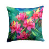 West Virginia Rhododendrons in Watercolor Throw Pillow 18" x 18" product image at NuMercy