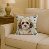 Parti-color Havanese Coastal Sea Glass Throw Pillow 18" x 18" product image at NuMercy 2