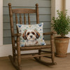 Parti-color Havanese Coastal Sea Glass Throw Pillow 18" x 18" product image at NuMercy 4
