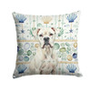 White Boxer Coastal Sea Glass Throw Pillow 18" x 18" product image at NuMercy