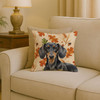 Black and Tan Dachshund Heirloom Fall Throw Pillow 18" x 18" product image at NuMercy 2
