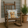 Golden Retriever Coastal Sea Glass Throw Pillow 18" x 18" product image at NuMercy 4