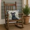Black American Staffordshire Terrier Coastal Sea Glass Throw Pillow 18" x 18" product image at NuMercy 4