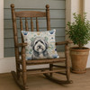 Gray and White Old English Sheepdog Coastal Sea Glass Throw Pillow 18" x 18" product image at NuMercy 4