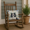 Black and White English Springer Spaniel Coastal Sea Glass Throw Pillow 18" x 18" product image at NuMercy 4
