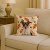 Chocolate and White Rat Terrier Heirloom Fall Throw Pillow 18" x 18" product image at NuMercy 2