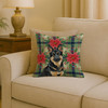 Black and Tan German Shepherd Christmas Poinsettias Throw Pillow 18" x 18" product image at NuMercy 2