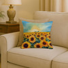 Kansas Sunflowers in Watercolor Throw Pillow 18" x 18" DAC1655 product image at NuMercy 2