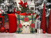 Cream Chihuahua Christmas Poinsettias Throw Pillow 18" x 18" product image at NuMercy 7