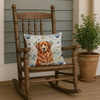 Reddish Brown Great Pyrenees Coastal Sea Glass Throw Pillow 18" x 18" product image at NuMercy 4