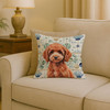 Miniature Red Poodle Coastal Sea Glass Throw Pillow 18" x 18" product image at NuMercy 2