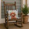 Miniature Red Poodle Coastal Sea Glass Throw Pillow 18" x 18" product image at NuMercy 4