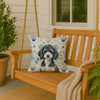 Miniature Parti Poodle Coastal Sea Glass Throw Pillow 18" x 18" product image at NuMercy 3