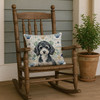 Miniature Parti Poodle Coastal Sea Glass Throw Pillow 18" x 18" product image at NuMercy 4