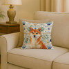 Red Shiba Inu Coastal Sea Glass Throw Pillow 18" x 18" product image at NuMercy 2
