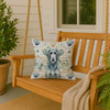 Blue-Gray Scottish Deerhound Coastal Sea Glass Throw Pillow 18" x 18" product image at NuMercy 3