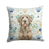 Grizzle and Tan Otterhound Coastal Sea Glass Throw Pillow 18" x 18" product image at NuMercy