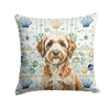 Lagotto Romagnolo Coastal Sea Glass Throw Pillow 18" x 18" product image at NuMercy