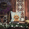 Miniature Apricot Poodle Coastal Sea Glass Throw Pillow 18" x 18" product image at NuMercy 5