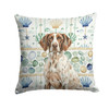German Shorthaired Pointer Coastal Sea Glass Throw Pillow 18" x 18" product image at NuMercy
