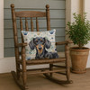 Black and Tan Dachshund Coastal Sea Glass Throw Pillow 18" x 18" product image at NuMercy 4