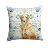 Wheaten Scottish Deerhound Coastal Sea Glass Throw Pillow 18" x 18" product image at NuMercy