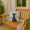 Black Italian Greyhound Coastal Sea Glass Throw Pillow 18" x 18" product image at NuMercy 3