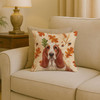 Red and White Basset Hound Heirloom Fall Throw Pillow 18" x 18" product image at NuMercy 2