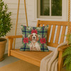 Orange Belton English Setter Christmas Poinsettias Throw Pillow 18" x 18" product image at NuMercy 3