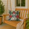 Blue Belton English Setter Christmas Poinsettias Throw Pillow 18" x 18" product image at NuMercy 3