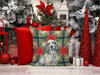 Blue Belton English Setter Christmas Poinsettias Throw Pillow 18" x 18" product image at NuMercy 7