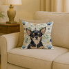 Black and Tan Chihuahua Coastal Sea Glass Throw Pillow 18" x 18" product image at NuMercy 2