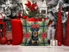 Beauceron Christmas Poinsettias Throw Pillow 18" x 18" product image at NuMercy 7