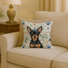 Black and Tan Russian Toy Coastal Sea Glass Throw Pillow 18" x 18" product image at NuMercy 2