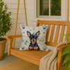 Black and Tan Russian Toy Coastal Sea Glass Throw Pillow 18" x 18" product image at NuMercy 3