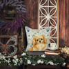 Gold Tibetan Spaniel Coastal Sea Glass Throw Pillow 18" x 18" product image at NuMercy 5