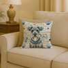 Kerry Blue Terrier Coastal Sea Glass Throw Pillow 18" x 18" product image at NuMercy 2