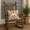 White and Cream Bichon Frise Heirloom Fall Throw Pillow 18" x 18" product image at NuMercy 4