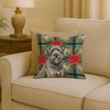 Gray Briard Christmas Poinsettias Throw Pillow 18" x 18" product image at NuMercy 2