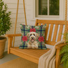 Labradoodle Christmas Poinsettias Throw Pillow 18" x 18" product image at NuMercy 3