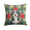 Bernedoodle Christmas Poinsettias Throw Pillow 18" x 18" product image at NuMercy