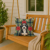Bernedoodle Christmas Poinsettias Throw Pillow 18" x 18" product image at NuMercy 3