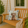 Chocolate Labradoodle Coastal Sea Glass Throw Pillow 18" x 18" product image at NuMercy 3
